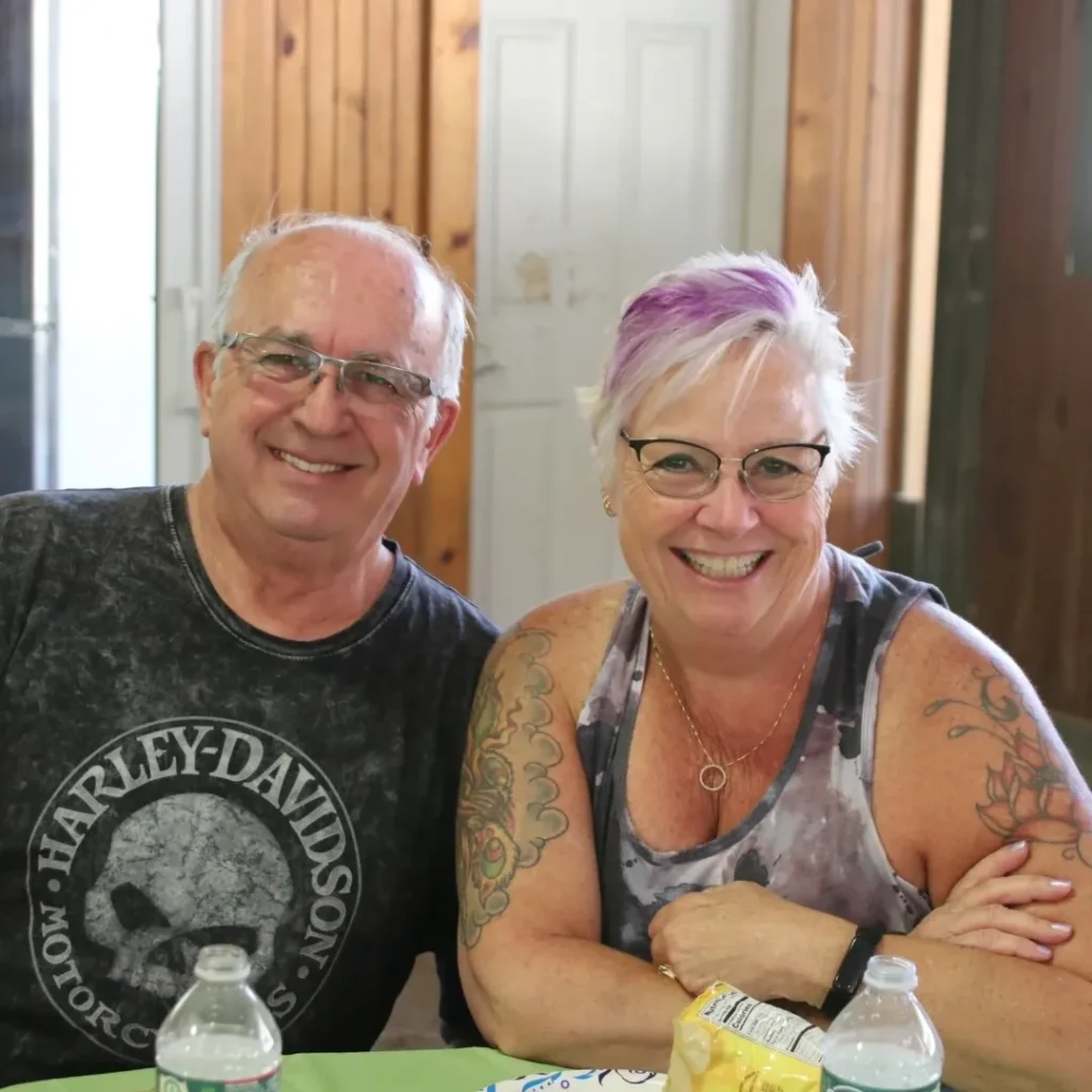 Brenda Torrey (right) with her husband.